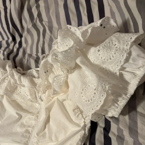 White Eyelet Ruffle Dress - Picture 7 of 8